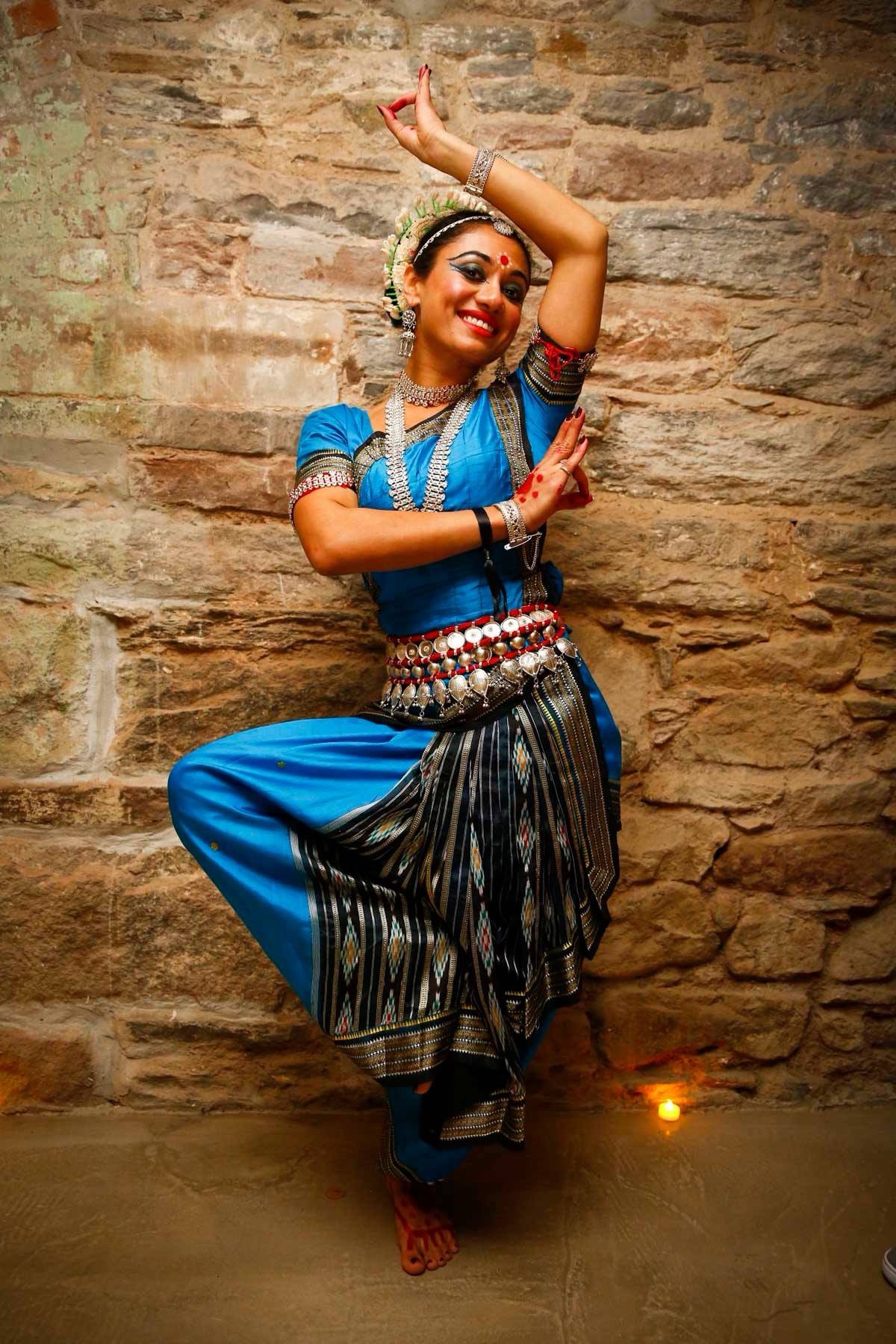 Radhika in blue classical Indian dance attire